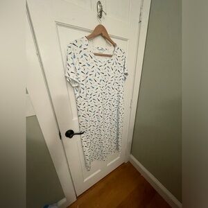 Lands’ End Women's Cotton Short Sleeve Midcalf Nightgown - XL